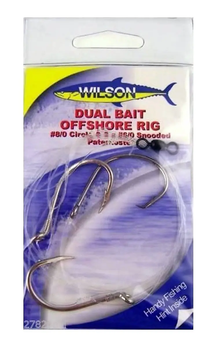 Wilson Live Dual Bait Offshore Rig - 8/0 Circle & 2 X 6/0 Snooded Paternoster