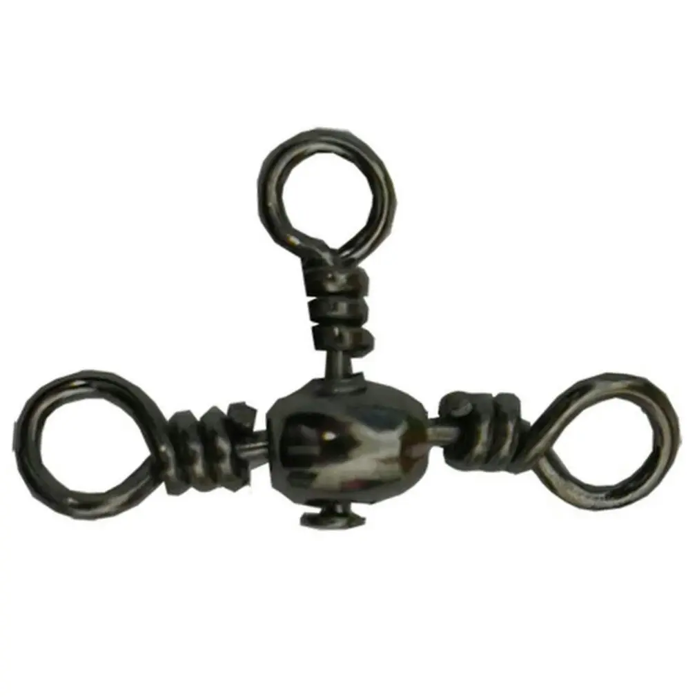 6 Pack of Asari Black Crossline 3 Way Fishing Swivels