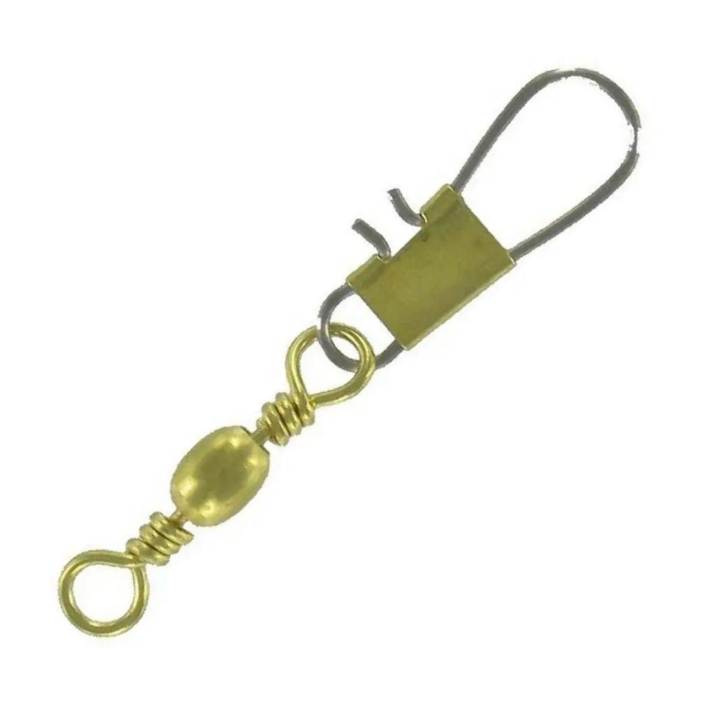 10 Pack of Asari Brass Barrel Fishing Swivels with Interlock Snaps