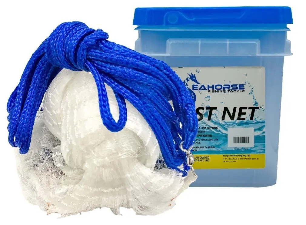 Seahorse Bottom Pocket 7ft Mono Cast Net with 3/4 Inch Mesh