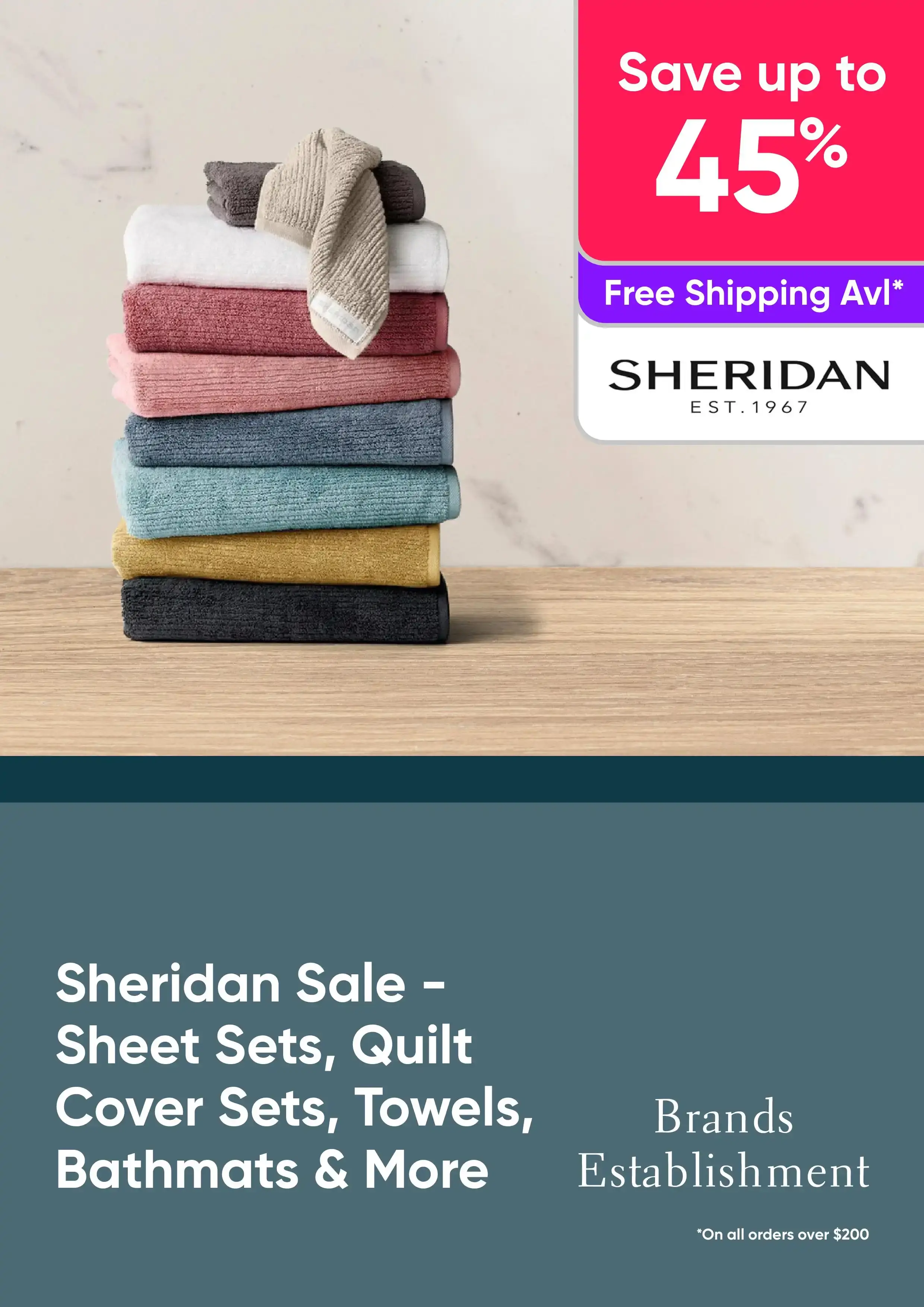 Sheridan Sale - Save up To 45% On Sheet Sets, Quilt Cover Sets, Towels, Bathmats & More