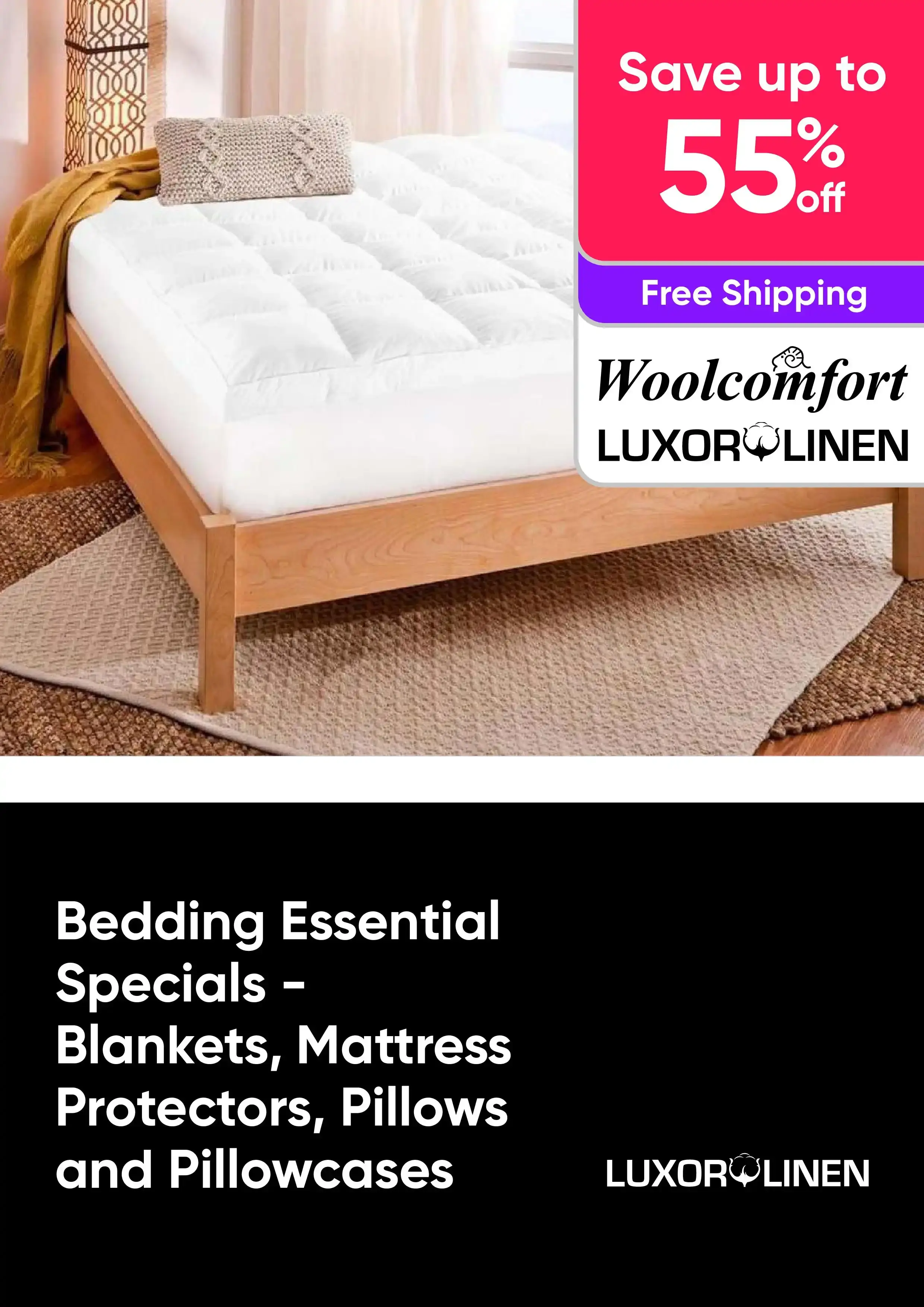 Bedding Essentials Specials - Save Up to 55% Off Blankets, Mattress Protectors