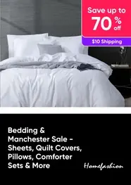 Up to 70% off Bedding and Manchester - Shop Sheets, Quilt Covers, Pillows, Comforter Sets and More