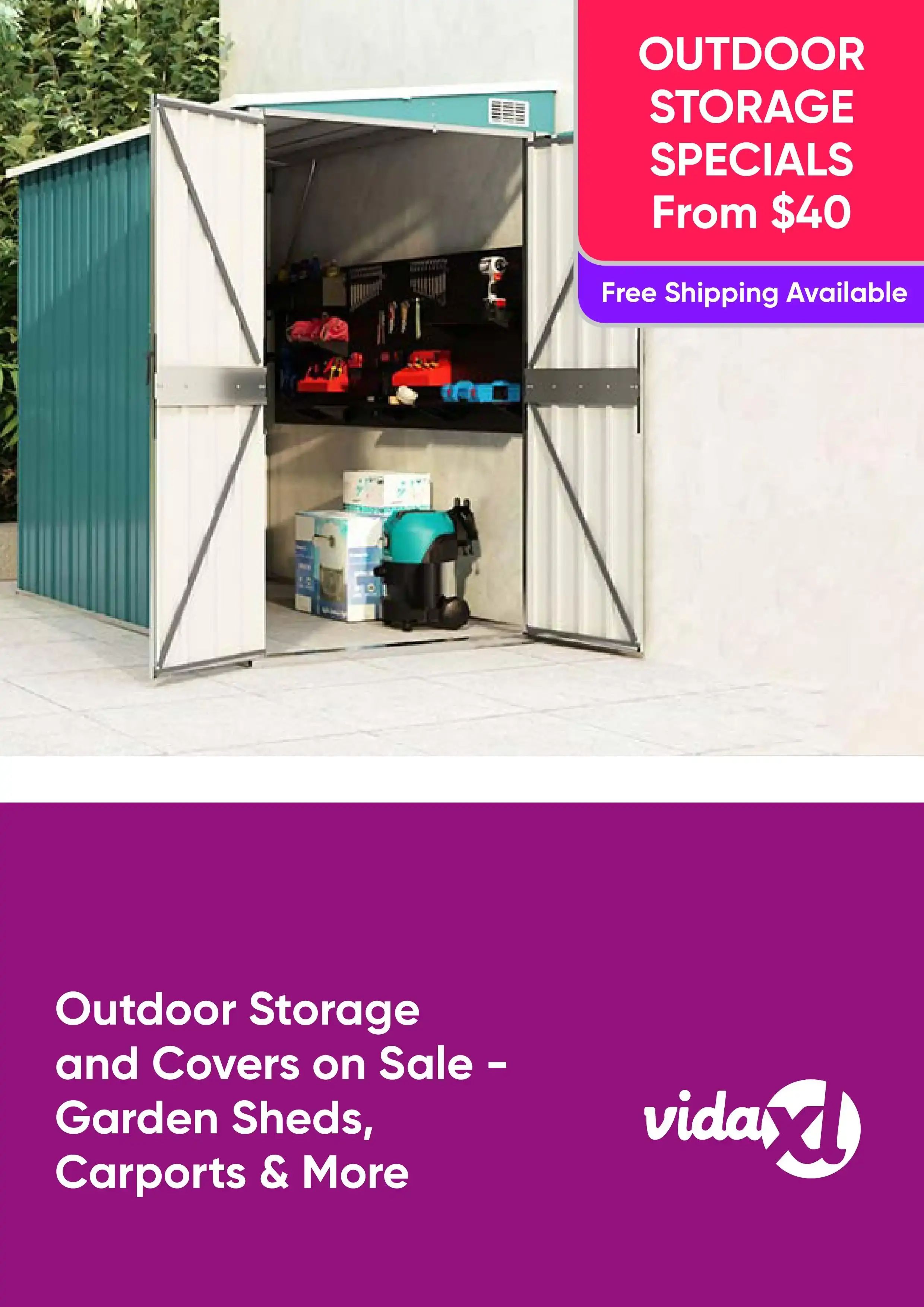 Outdoor Storage and Covers on Sale - Garden Sheds, Carports and More