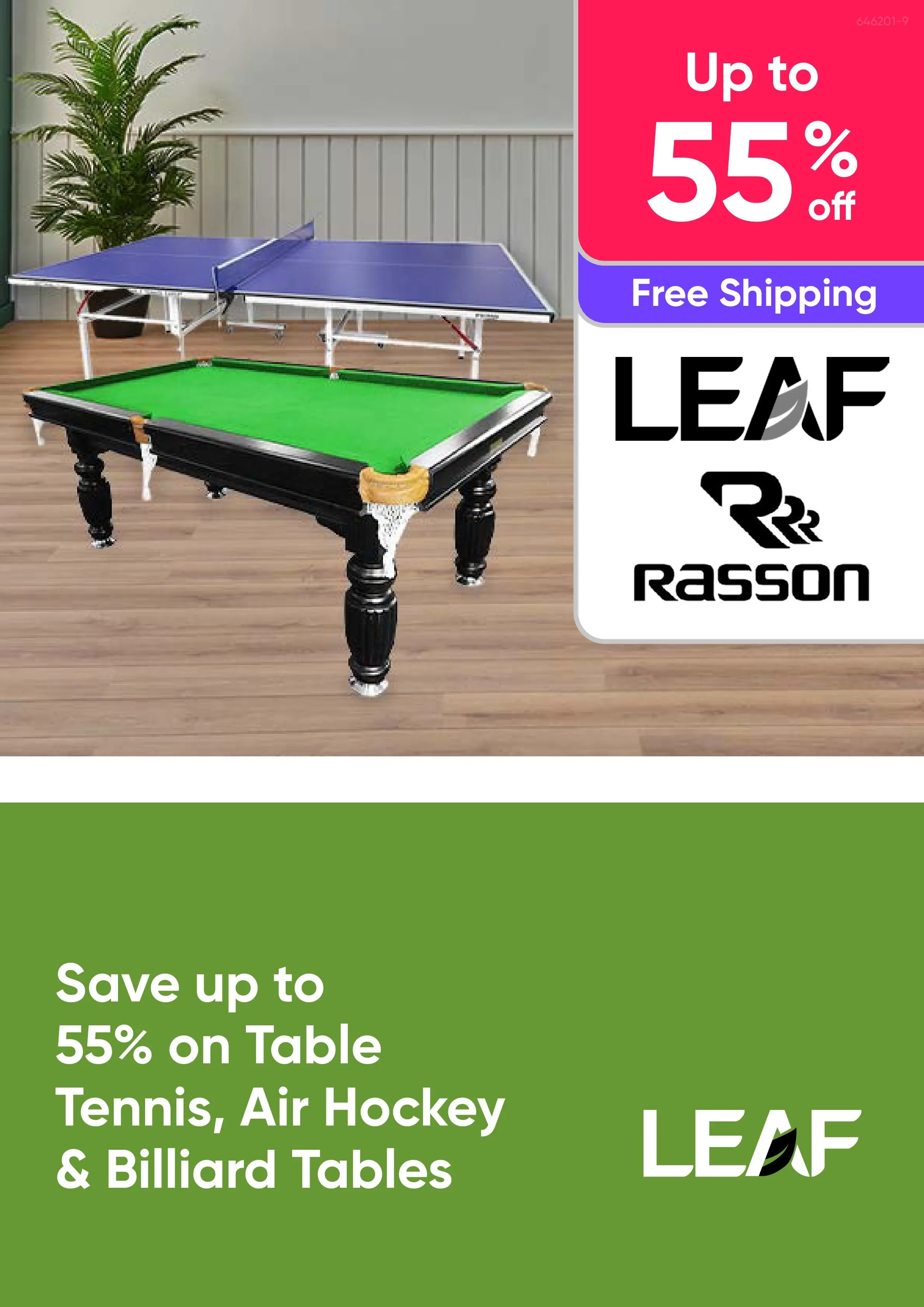 Save Up to 55% on Table Tennis, Air Hockey & Billiard Tables